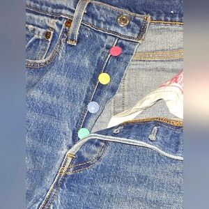 Levi's 501S Button Fly Limited Edition Birthday Blue Jeans Women's Size 28x36